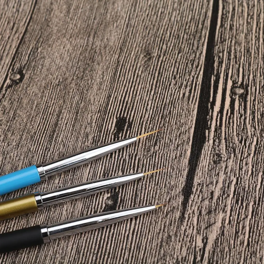 3 шт./компл. кисти для дизайна ногтей ручки металлическая ручка УФ геля полировки