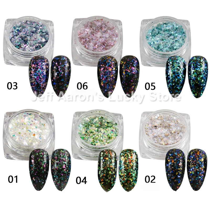 1 банка блестящий Гель лак для ногтей порошок красочные блестки хамелеон