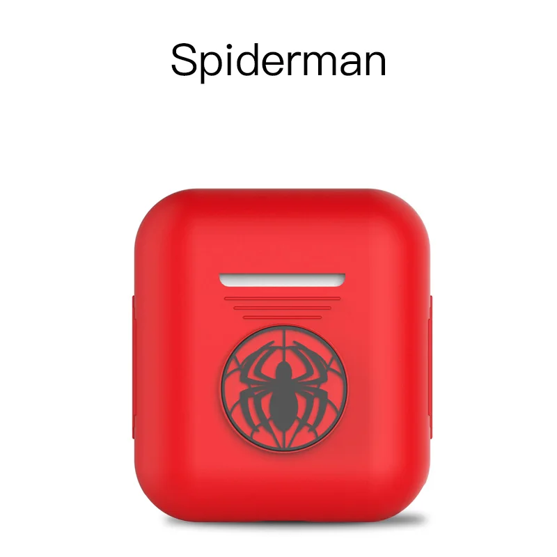 Spiderman Мягкие силиконовые bluetooth наушники чехол с героями мультфильмов Marvel для Apple AirPods ультра-тонкий милый защитный чехол для AirPods зарядная коробка - Цвет: Spiderman