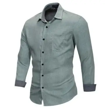Мужская хлопковая рубашка с длинными рукавами большой Размеры верхняя одежда