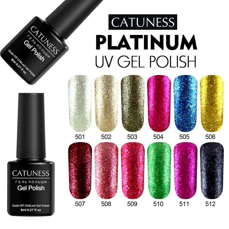 CATUNESSLong lasting Сияющий Гель лак для ногтей отмачиваемый Алмазный праймер мерцающий
