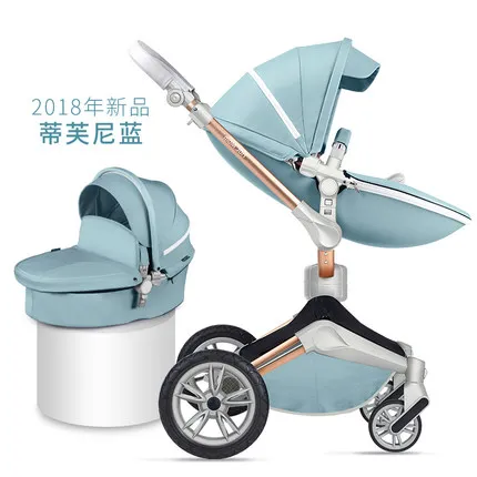 blue 2 in 1 Горячая мама 4 в 1 Роскошная детская коляска высокий пейзаж 3 в 1 светильник складной четыре колеса детская коляска CE стандарт Подарки - Цвет: blue 2 in 1