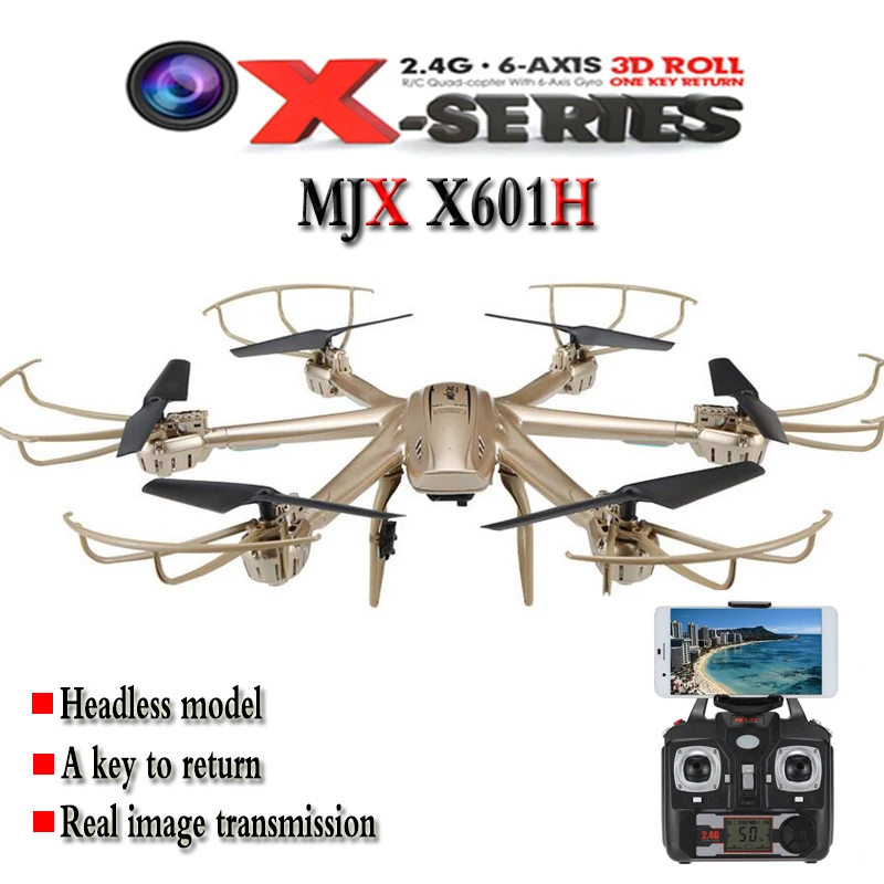 MJX X601H 2.4 г RC Quadcopter 6 оси с FPV системы 720 P HD Камера высота режим удержания Безголовый