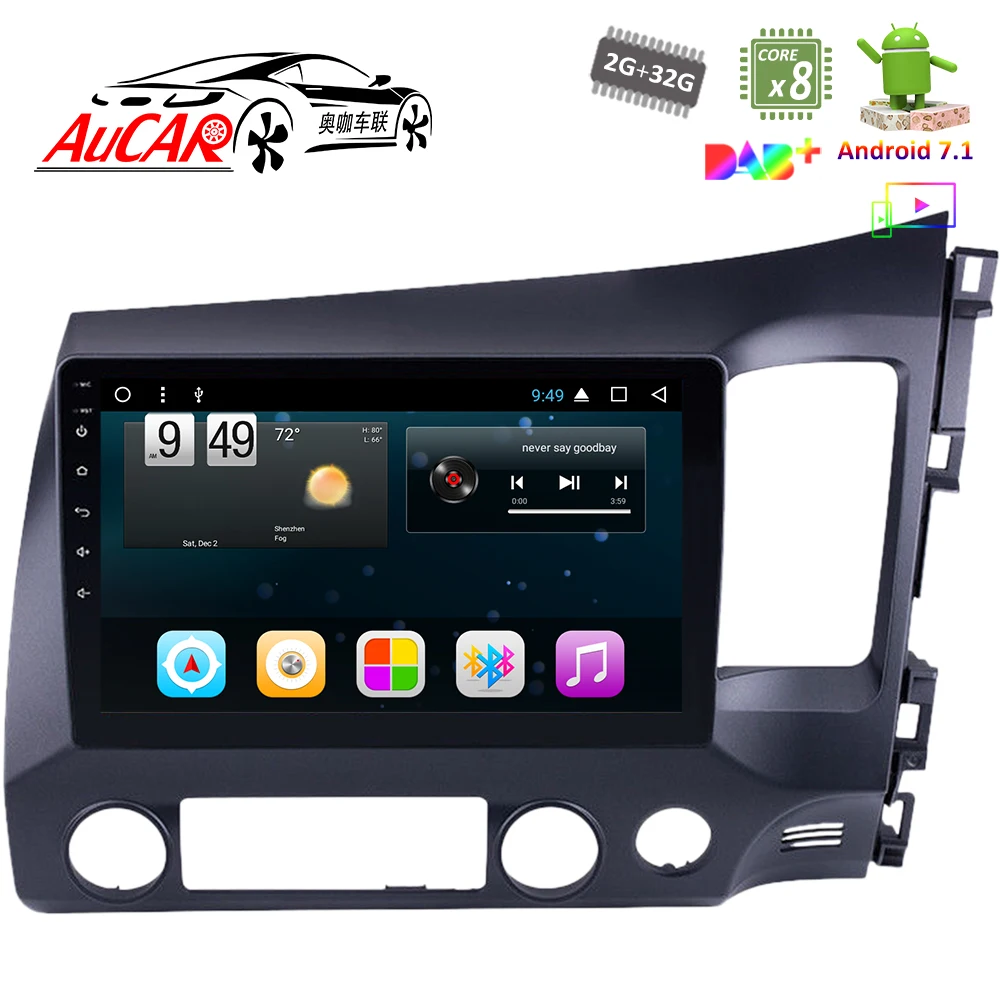 Android 8 1 автомобильный стерео для Honda Civic RHD 2006-2011 Автомобильный DVD GPS навигационная