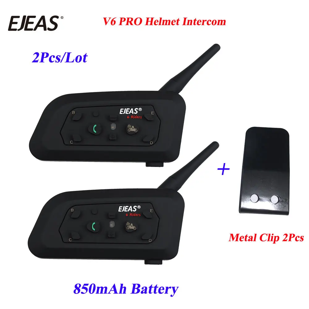 Bluetooth гарнитура eepas V6 Pro мотоциклетная с металлическим зажимом 2 шт./лот|Наушники