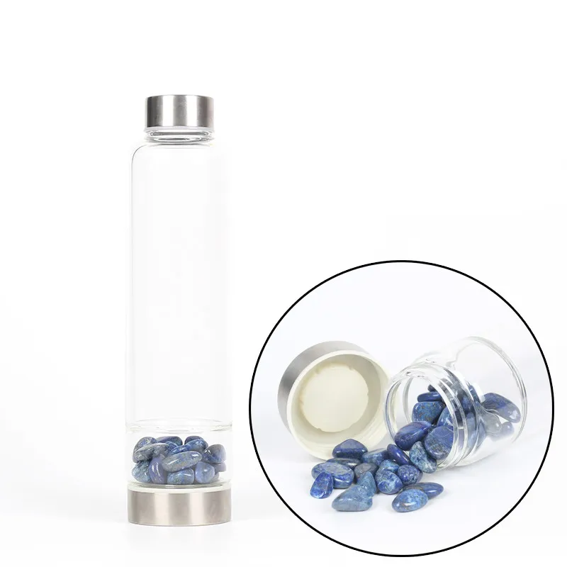small Lapis lazuli Продукт, креативный натуральный кварцевый кристалл, стеклянная бутылка для воды, гравий неправильной формы, каменная чашка, палочка, исцеляющая, наполненная эликсиром, чашка - Цвет: small Lapis lazuli