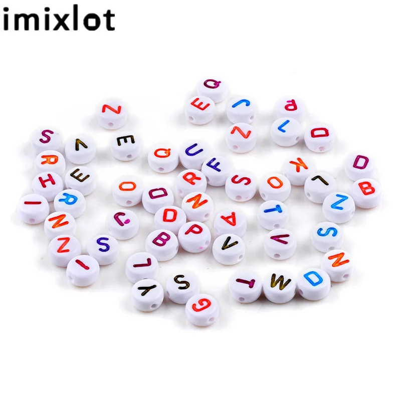 Смешанные акриловые буквы алфавита Imixlot 100 шт./лот круглые пуговицы свободные