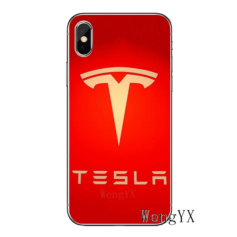 Супер Электрический автомобильный логотип Tesla для Apple iPhone 8 7 plus 6s 6 plus X XR XS Max SE 5s 5c 5 4s 4 TPU мягкий чехол для телефона - Цвет: tesla-car-logo-A-06