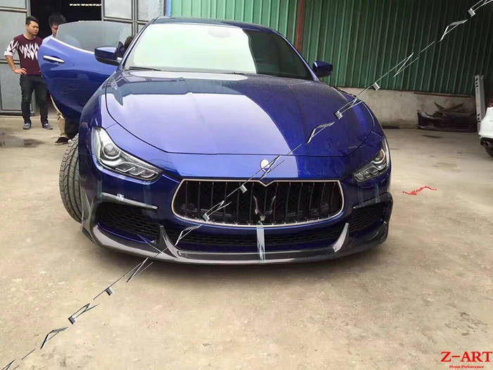 Z ART ASP углеродное волокно спереди губ для Maserati Ghibli 2014 2017 подбородка Нижняя