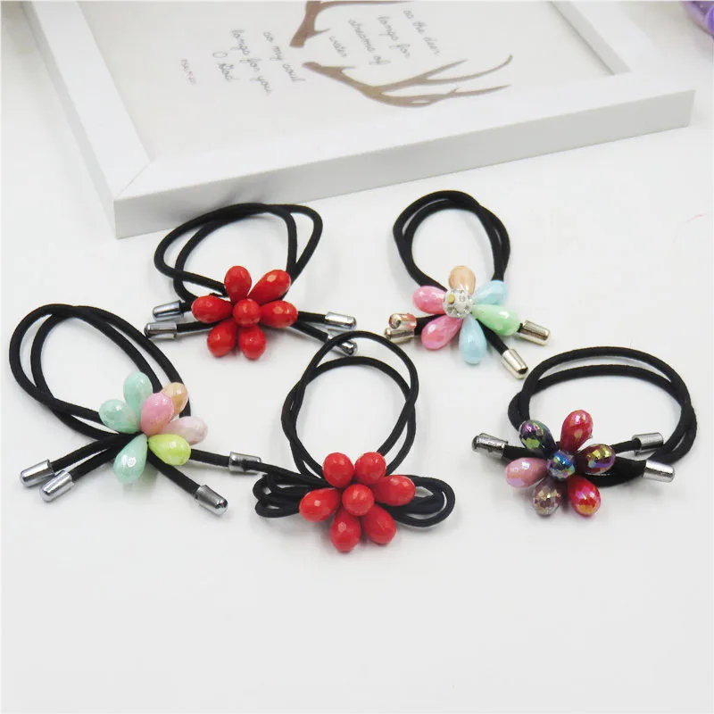 1 шт. разноцветные резинки для волос с ромбовидными цветами игрушка девочки