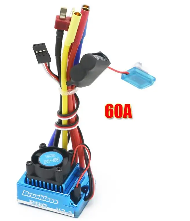 60A ESC Водонепроницаемый 25A 35A 45A 60A 80A 120A ESC Бесщеточный Регулятор скорости для 1/8 1/10 1/12 RC автомобиль гусеничный RC лодка часть - Цвет: 60A ESC