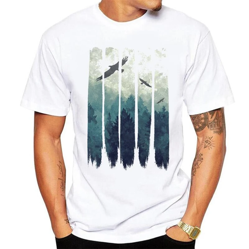 Мужская футболка Новейшая летняя модная с геометрическим рисунком заката
