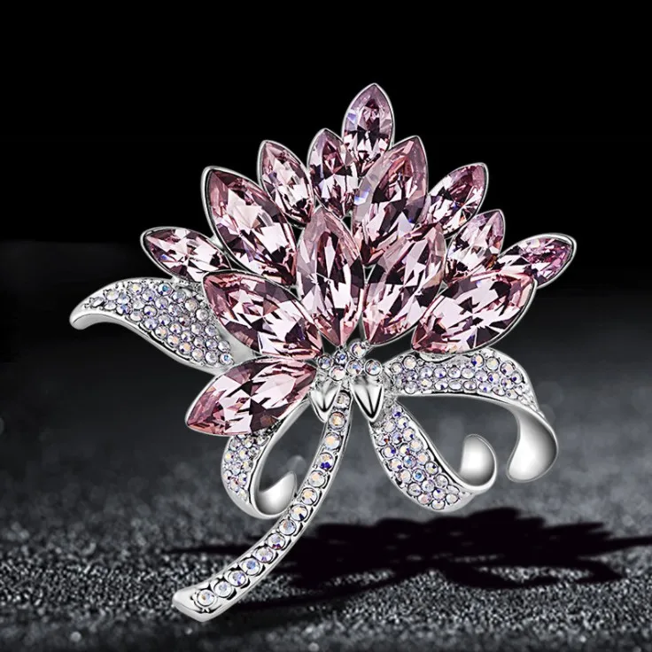 Новинка Женская искусственная кожа от Swarovski премиум подарок для пальто корсажный