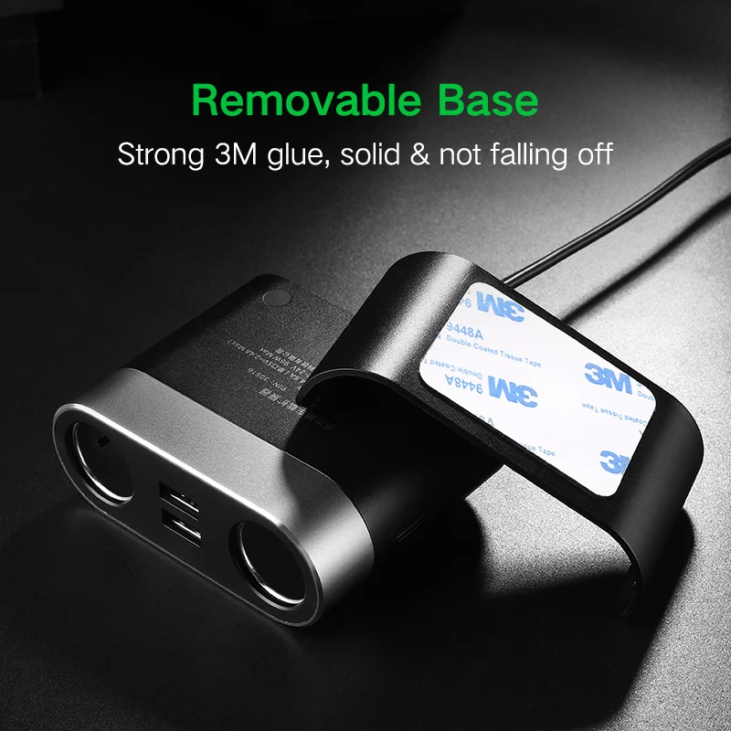 Ugreen Dual USB Автомобильное зарядное устройство Поддержка Автомобильный рекордер Универсальный мобильный телефон автомобильное зарядное устройство с расширителем зарядное устройство для iPhone 6S samsung