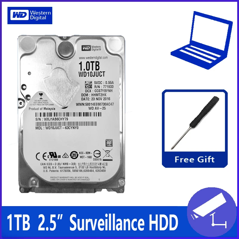 Жесткий диск для видеонаблюдения WD10JUCT 1 ТБ 1000 г 2 5 дюйма HDD жесткий монитор