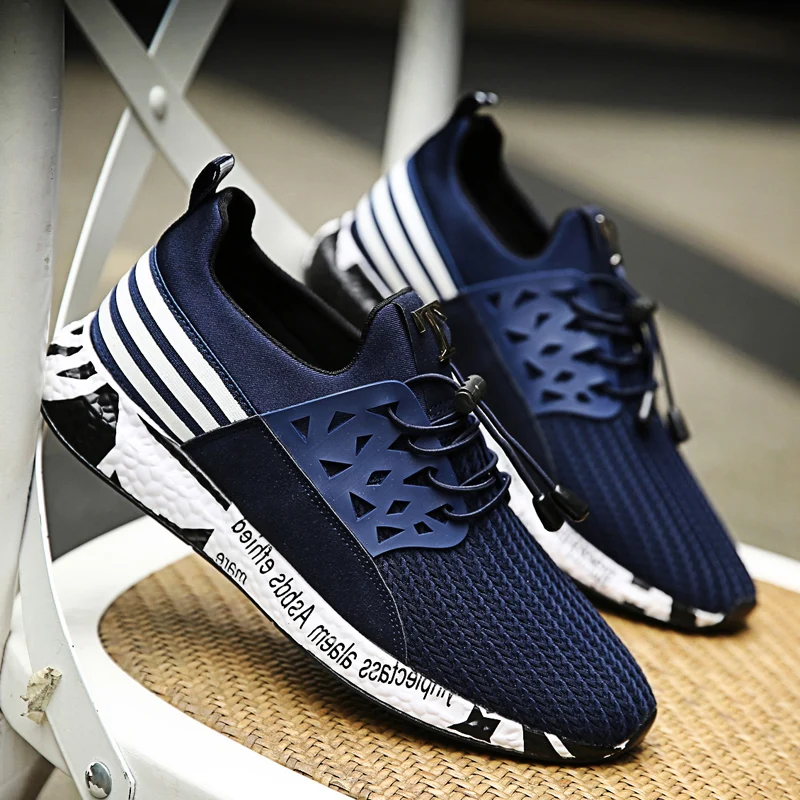 Новинка дышащая спортивная обувь с узором для мужчин кроссовки телескопической