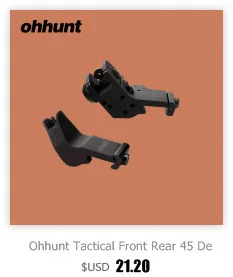 Ohhunt Охотничьи Аксессуары Передние и задние прицелы. 22 крепление направляющей «Ласточкин хвост» быстросъемный Тактический волоконно-оптический Открытый прицел для пневматического пистолета