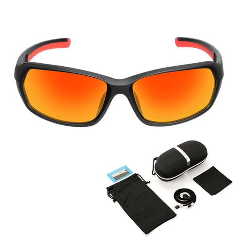 Red lens case Поляризационные спортивные солнцезащитные очки для мужчин и женщин, очки для бейсбола, бега, велоспорта, рыбалки, вождения, TR90, для гольфа, туризма, охоты, лыжных очков - Цвет: Red lens case