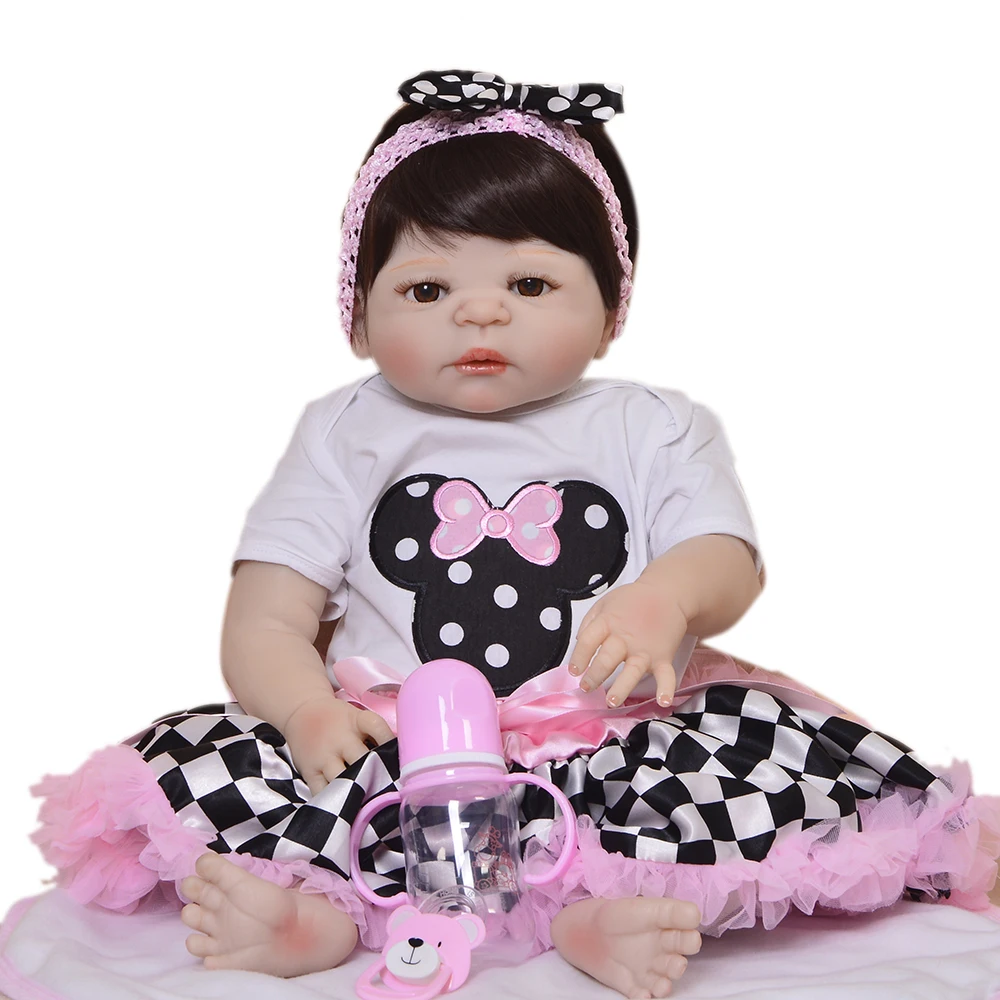 22 дюймов 55 см reborn полный силикона baby коллекционные куклы винил новорожденный