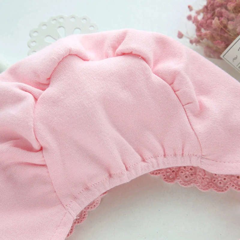 Newborn Baby Lace Hat Cotton Sweet Princess Hat Spring Autumn Cute Newborn Girls Beanie Lace Up Tire Hat Baby Clothing
