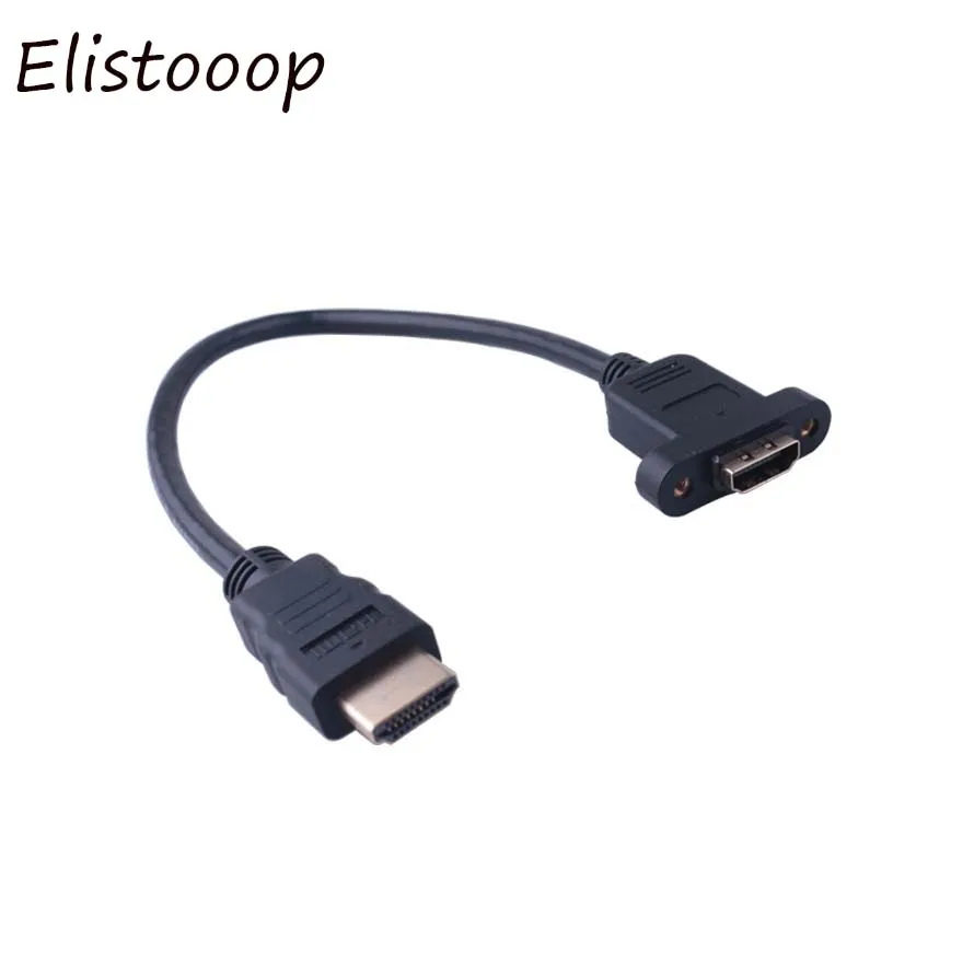 Elistooop HDMI Удлинительный кабель штекер гнездо с винтовым панельным креплением V1.4