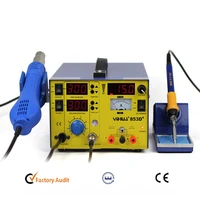 yihua 853d 3a 3 in 1 hot air solder rework station heat gun soldering iron 15v 1 a regulated power supply
