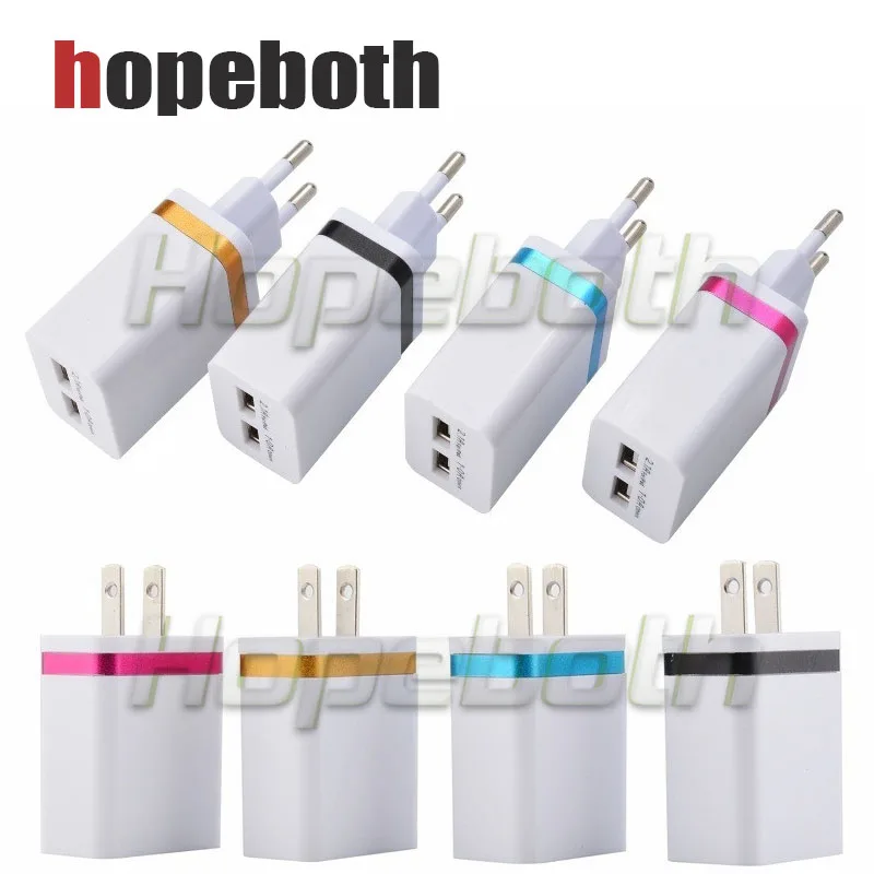 

Зарядное устройство с двумя USB-портами, зарядное устройство с вилкой Стандарта ЕС и США, дорожное Сетевое зарядное устройство 5 в 2,1, адаптер ...