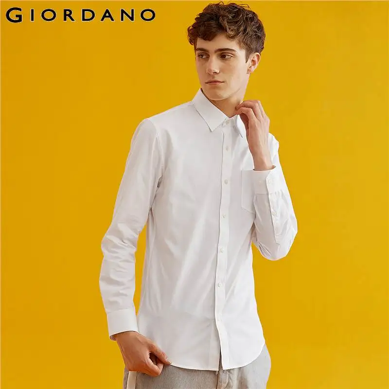 Giordano две мужские повседневные рубашки с длинными рукавами из slim fit имеется
