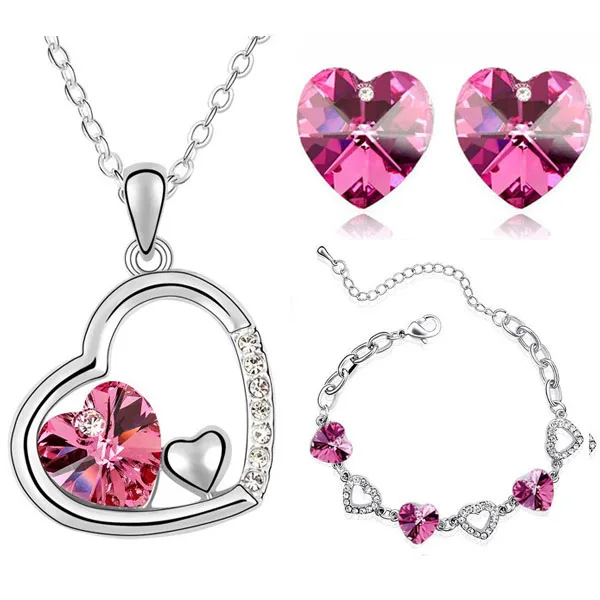 Женский комплект из колье и серёг с кристаллами|necklace earring|wedding jewelry setsbrand sets |