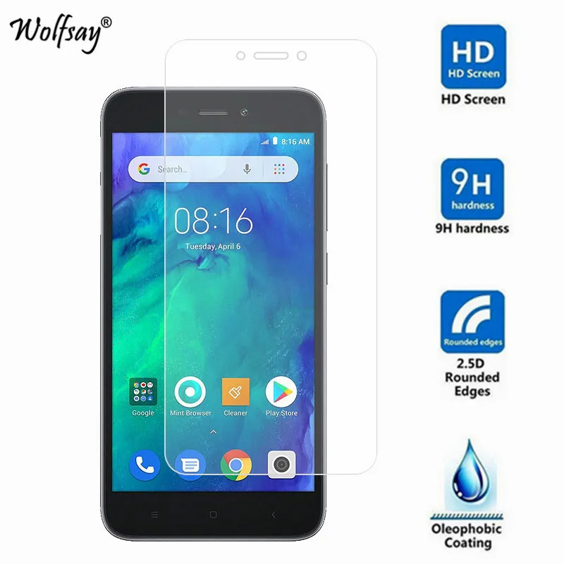 Protector de pantalla de vidrio templado para Xiaomi Redmi GO, pel&iacute;cula protectora para tel&eacute;fono, 2 uds.-2