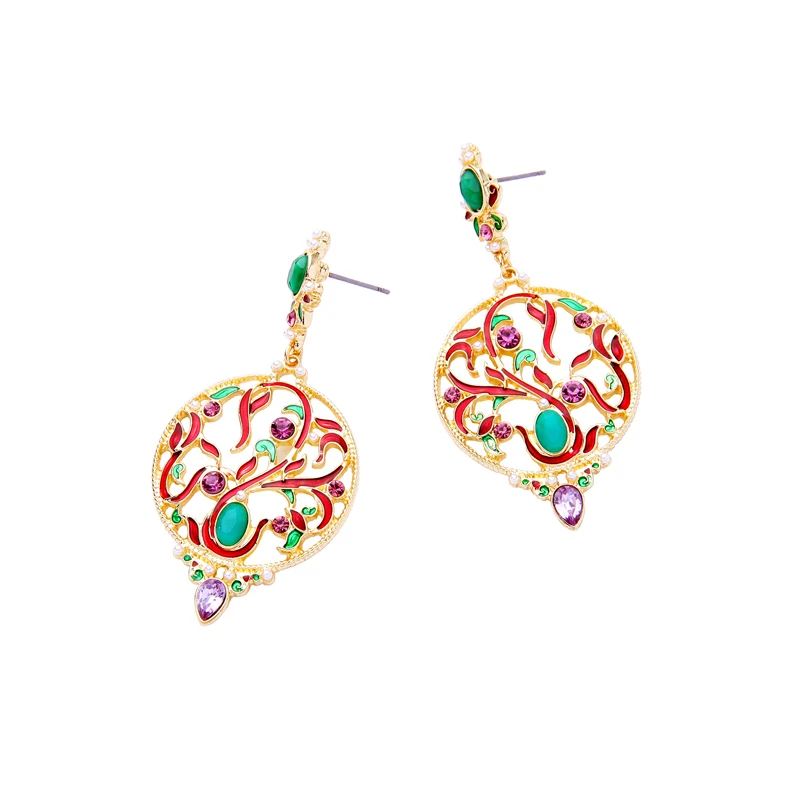 Новое поступление 2018 этнические красочные висячие серьги роскошные женские