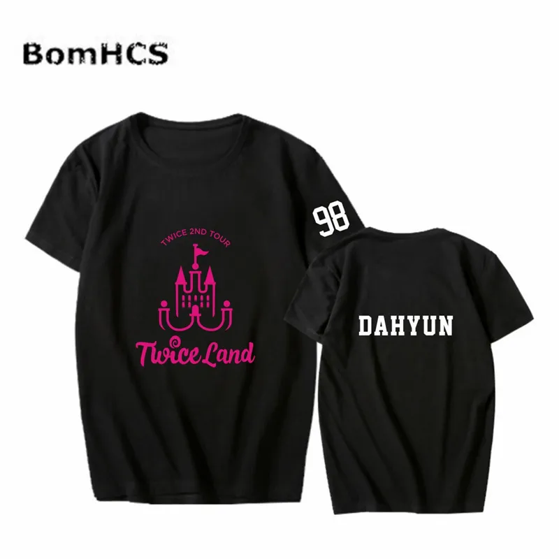 BomHCS Kpop TWICE Sana Mina JungYeon Tzuyu/хлопковая Футболка со звездами 2 го тура и концерта летние