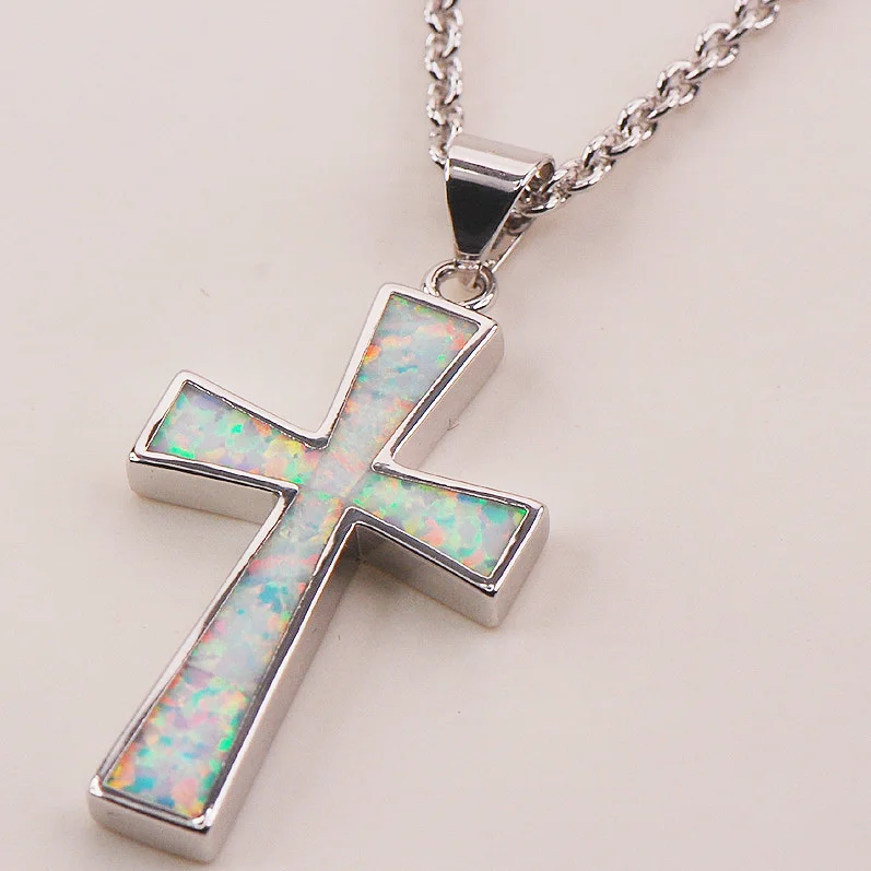 Белый огненный опал серебро 925 пробы модные ювелирные изделия кулон P130|pendant