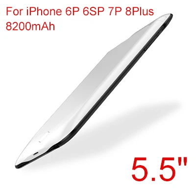 8200 мАч чехол для зарядного устройства для телефона iphone 6 6 s 7 plus внешний аккумулятор чехол для аккумулятора для iphone 8 plus чехол для зарядного устройства - Цвет: Белый