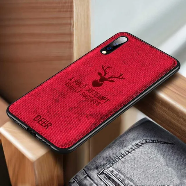 Красный Роскошные ткань Олень чехол для huawei P Smart плюс P30 P20 Y6 Y7 Pro Y5 Y9 Mate20 Lite чехол на Honor 10i 20i 8S 8A 8X 8C чехлы - Цвет: Красный
