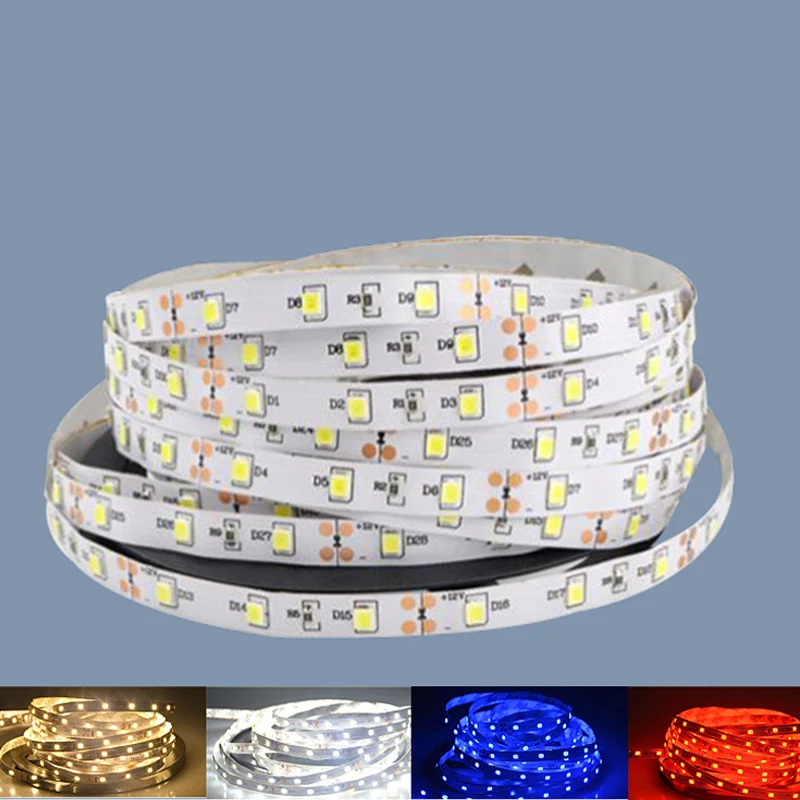 5 м Smd более яркий, чем 5050 Smd светодиодный светильник 12 В постоянного тока 60 светодиодов/м внутренняя декоративная лента белый синий красный