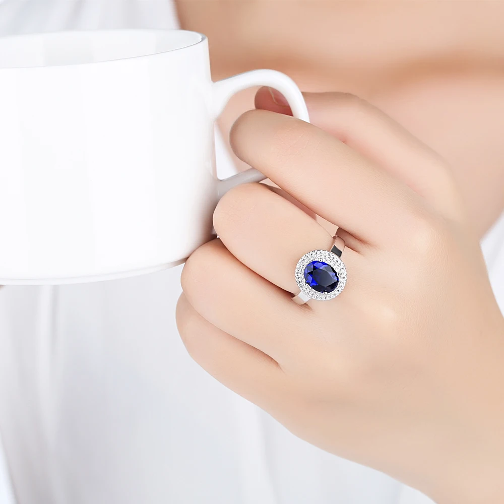 Новое модное высококачественное серебряное кольцо синее классическое