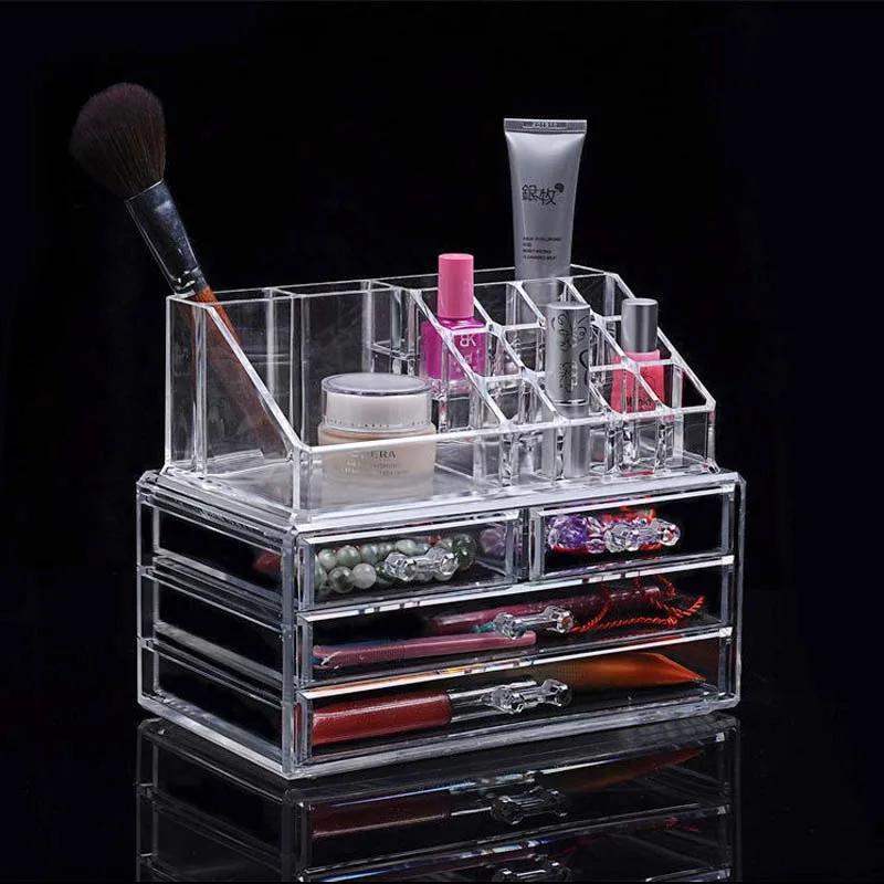 Акриловый прозрачный органайзер для косметики украшений макияжа|box case|holder boxacrylic