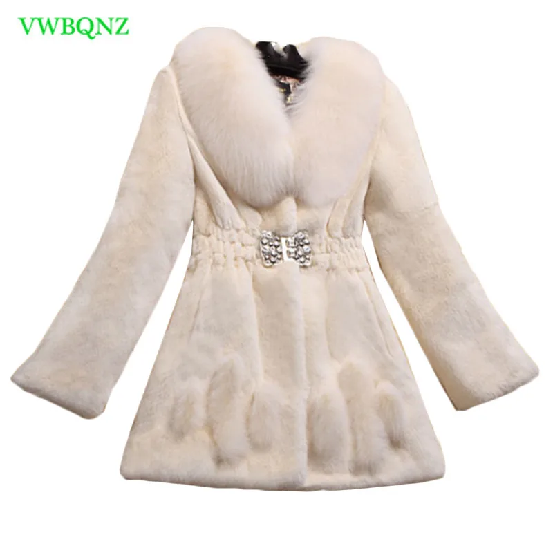 New Faux Fur Coat Plus size Women's Artificial Rex Rabbit Cape Jacket Female Overcoat Short Imitation Coats 6XL A772 | Женская
