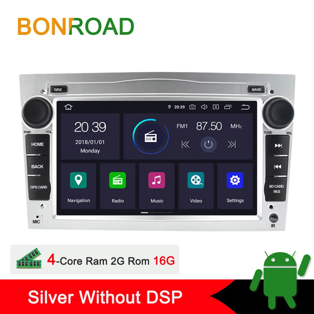 Silver Without DSP 2Din Android 9,0 Автомобильный мультимедийный плеер для Opel Astra Vectra Antara Zafira Corsa Автомобильная интеллектуальная система Радио gps навигация - Цвет: Silver Without DSP