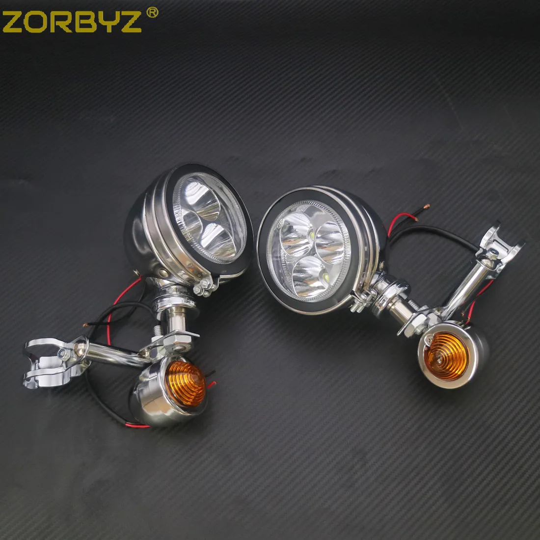 ZORBYZ мотоциклетный хромированный металлический поворотный сигнал светодиодный