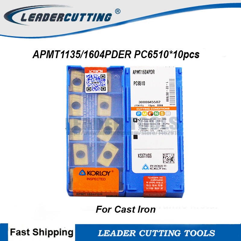 APMT1135PDR APMT1604PDR PC6510 * 10 шт Korloy карбидные режущие пластины для фрезы Mliing вставки