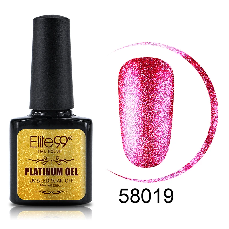 58019 Elite99 Блестящий мерцающий Платиновый Гель-лак, УФ-светодиодный лак для ногтей, гель для рисования, набор УФ-гелей для маникюра, УФ-лак для ногтей, 10 мл - Цвет: 58019