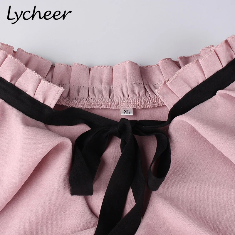 Женская блузка Lycheer с коротким рукавом и бантом|Блузки| |