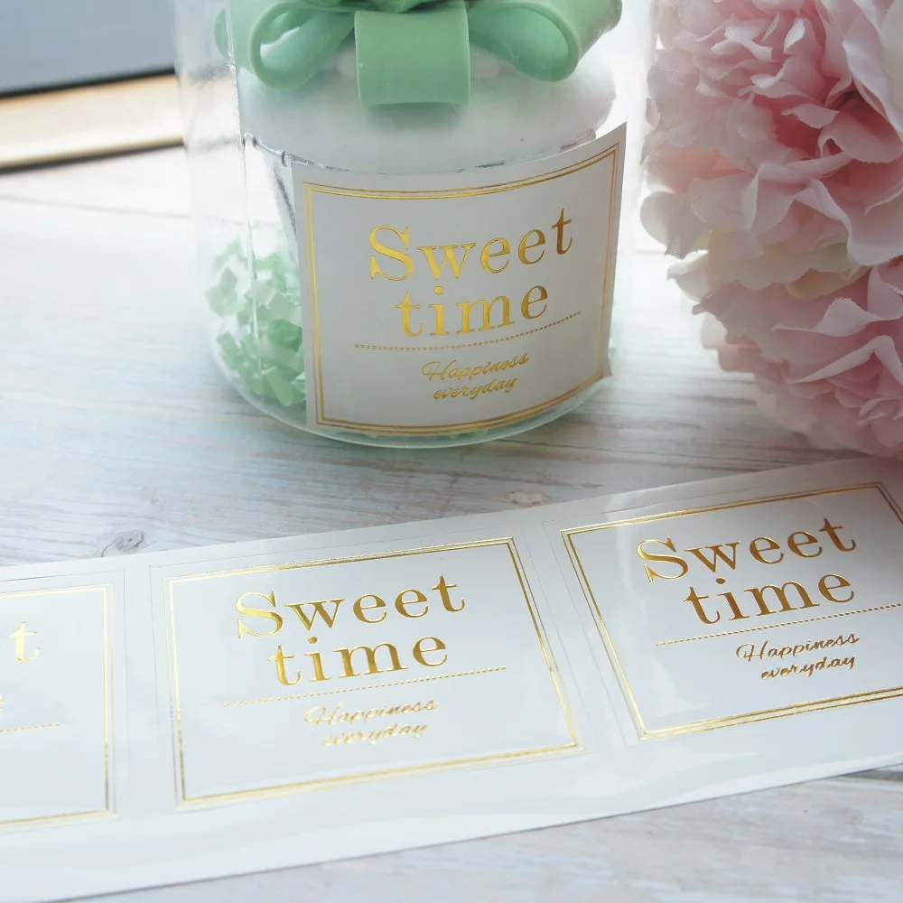 10 листов Белых Бумажных наклеек в виде золотого сладкого времени качестве