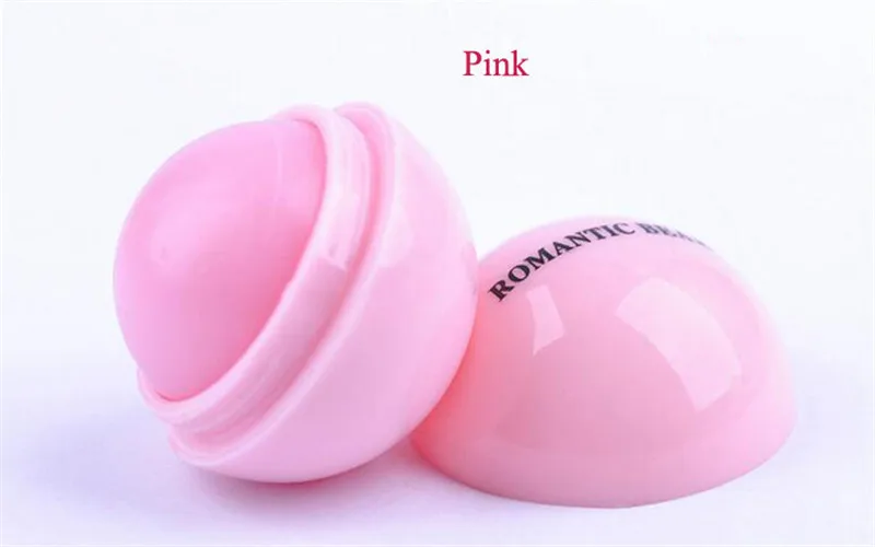 Pink 6 шт. круглый бальзам для губ с шариками, милый бальзам для губ с фруктовым вкусом, увлажняющий крем для ухода за губами, натуральный органический макияж, набор бальзамов для губ для зимы - Цвет: Pink