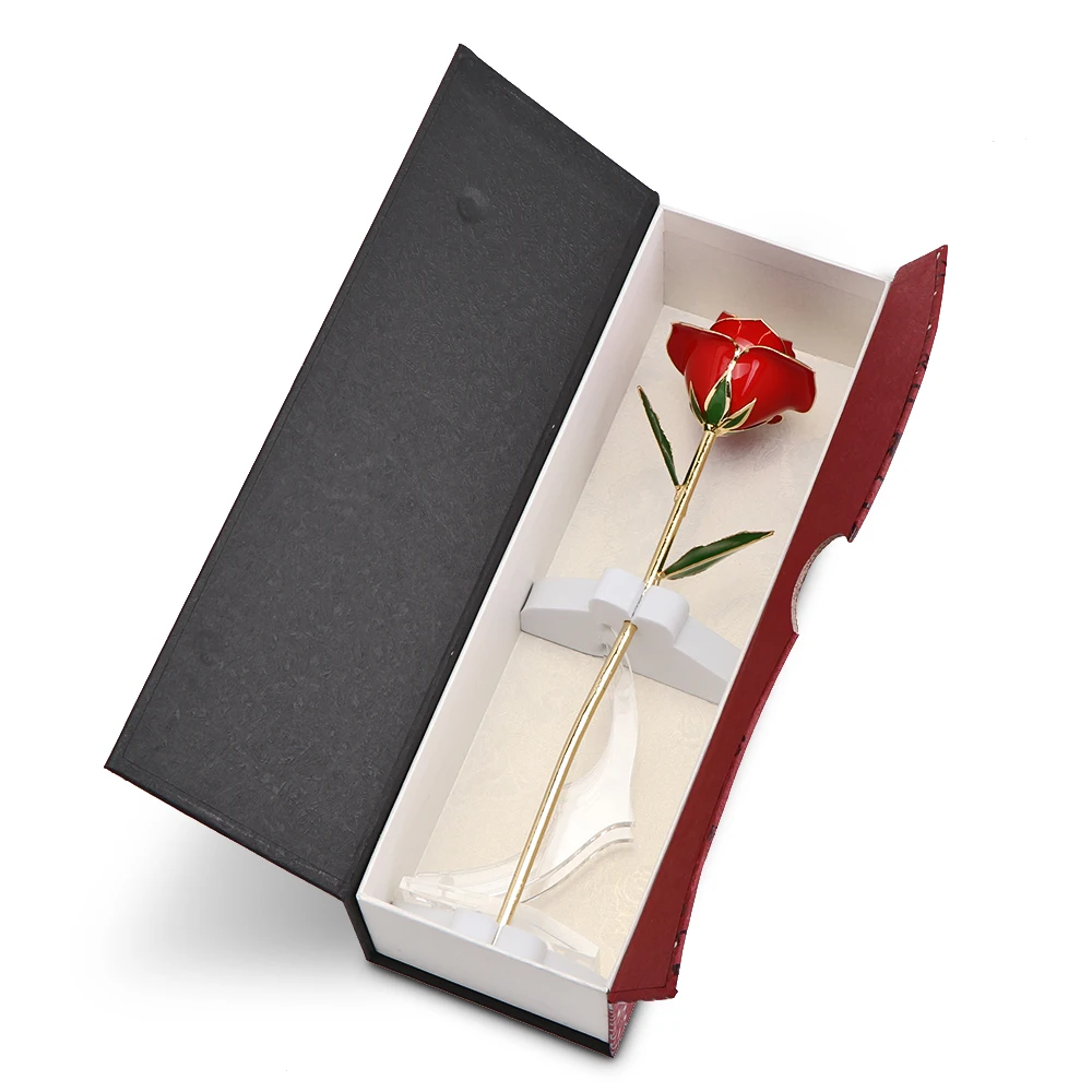 ABEDOE Creative Valentine's Day 24K Gold Trimmed Rose Transparent Stand Exquisite Gift Box Romantic for Lover Girl Birthday | Дом и сад