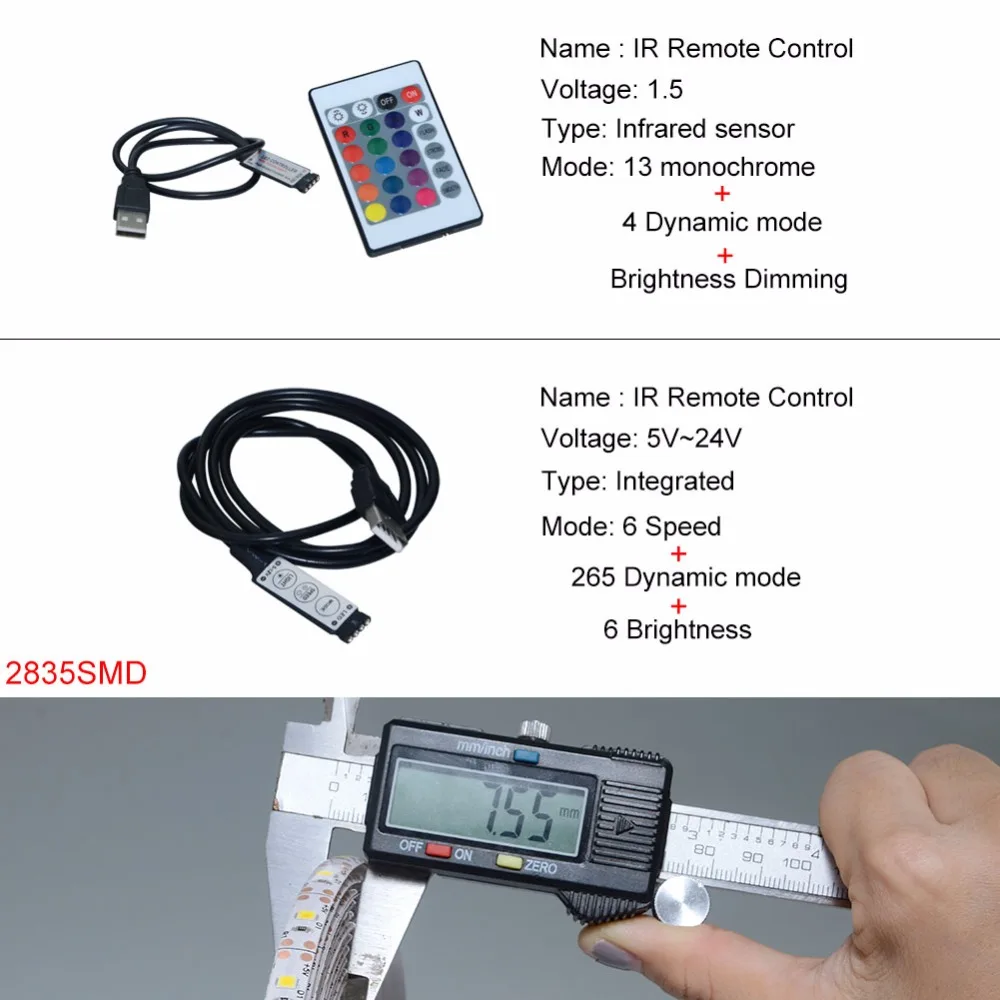 5 м-50 мм 5 в Светодиодная лента с питанием от USB 2835SMD Светодиодная лента для ТВ фона ПК 60 светодиодный s/m не водонепроницаемый