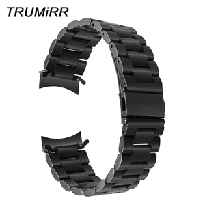 Ремешок для часов из нержавеющей стали, 22 мм, быстросъемный ремешок для Samsung Gear S3 Classic Frontier, черный, серебристый