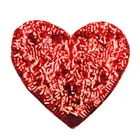 Патчи с блестками и красным сердцем для шитья, 28 см